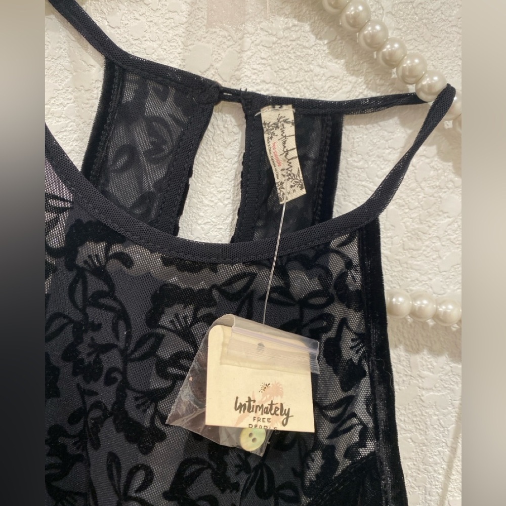 Intimately Free People black velvet mini dress size M NWT - Picture 3 of 5